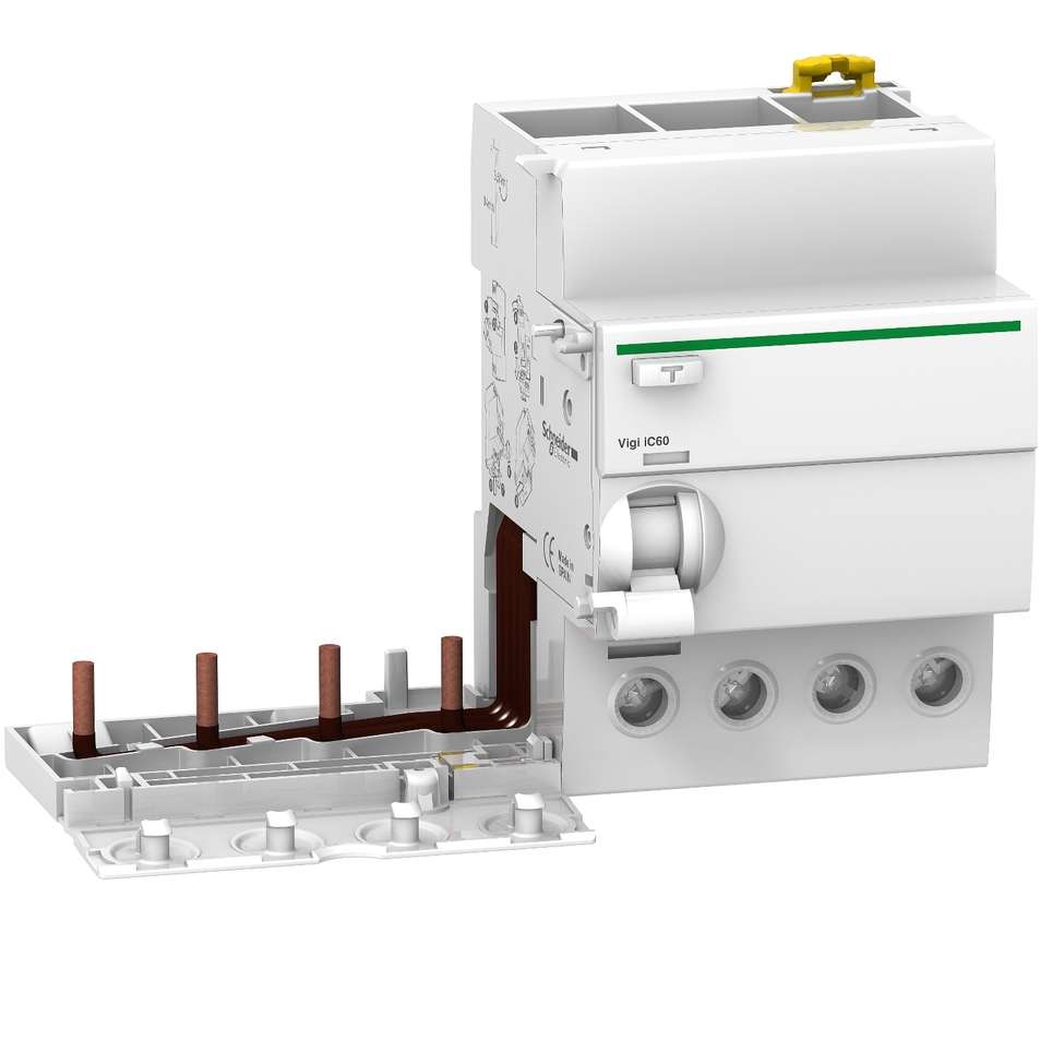 A9V19463, 4 pólusú, 63A áram-védőkapcsoló kiegészítő modul, Schneider Electric