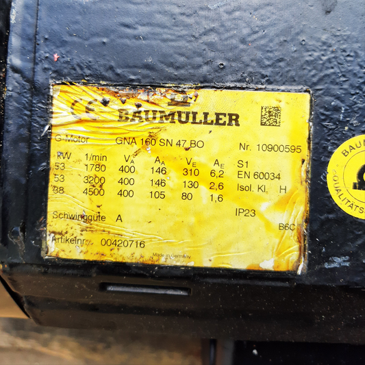 GNA160SN-47BO, Baumüller, Gleichstrommotor, 53kW, 284Nm