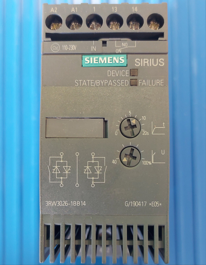 3RW3026-1BB14, SIRIUS soft starter 25A, 11kW, Siemens