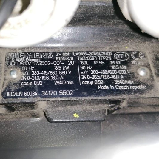 1LA9166-2KA91-ZU00, 81D15328, Standardmotor, für Pumpe, Siemens