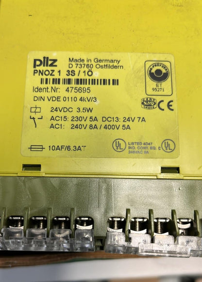 475695, Pilz, Pnoz 1 24VDC 3S1Ö, Sicherheitsrelais