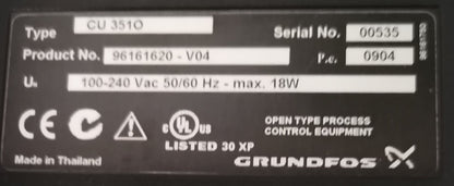 CU3510, pump control panel, Grundfos