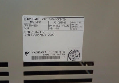 SGDM-3ZADBY520, Yaskawa-Servopack, 148 A, 30 kW, AC-Servoantrieb
