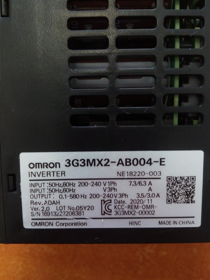 3G3MX2-AB004-E, Omron, 0.4 kW frekvenciaváltó