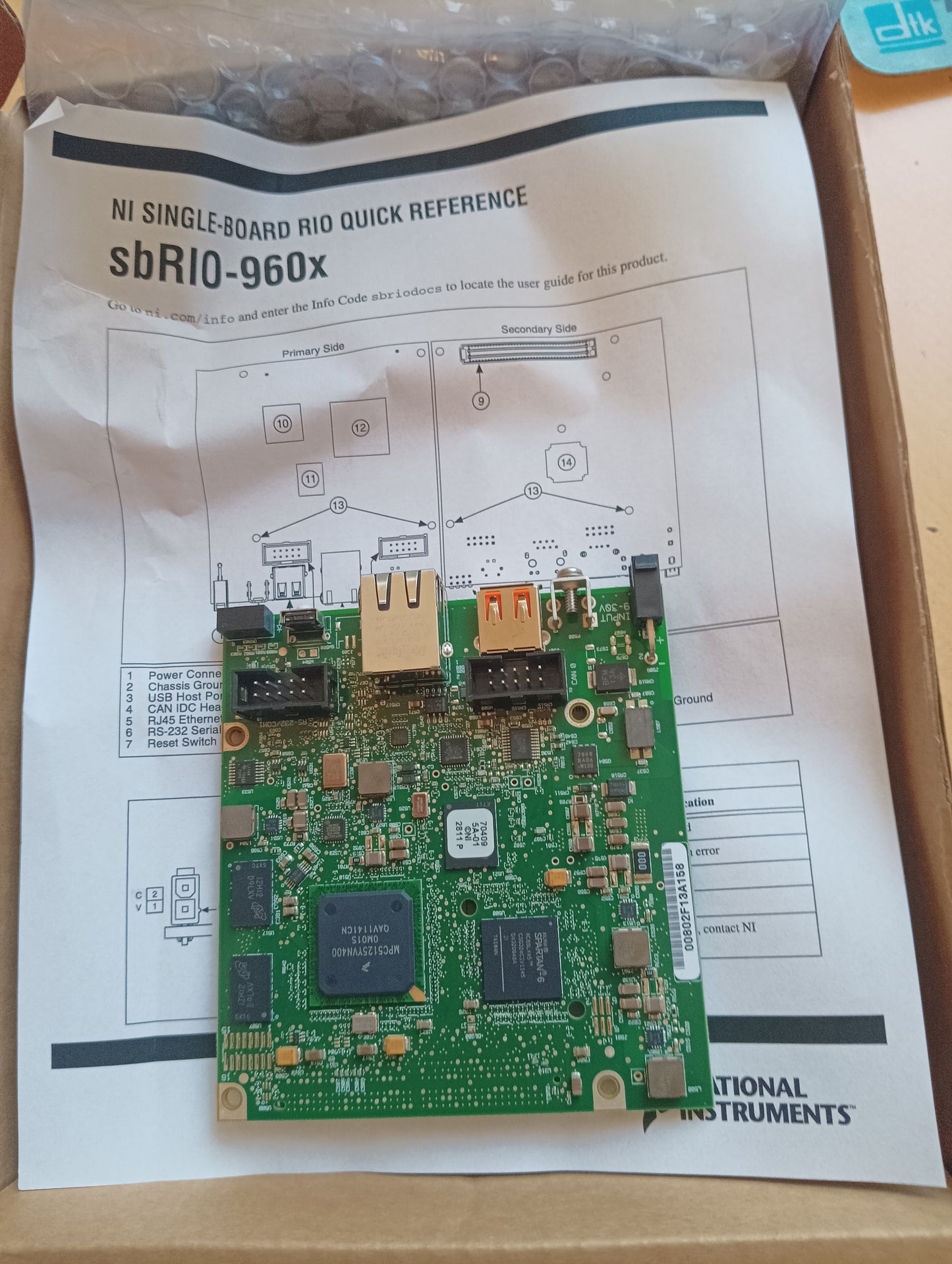 Sbrio-960X, NI 3A17B, NI Single Board Rio, National Instruments