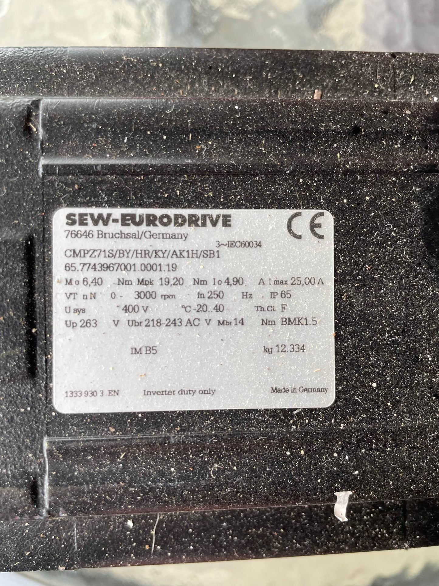 CMPZ71S/BY/HR/KY/AK1H/SB1, SEW-Eurodrive szinkron szervo motor, 6.4Nm