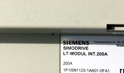 6SN1123-1AA01-0FA1, 200A, 1-Achs-Leistungsmodul (LT-Modul), Simodrive 611