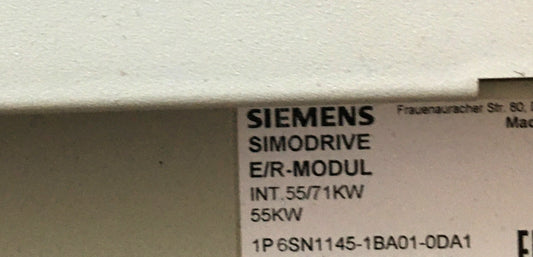 6SN1145-1BA01-0DA1, Simodrive 611, E/R power module, INT.55/71kW