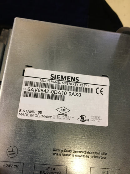 6AV6542-0DA10-0AX0, Siemens, MP370 Multipanel