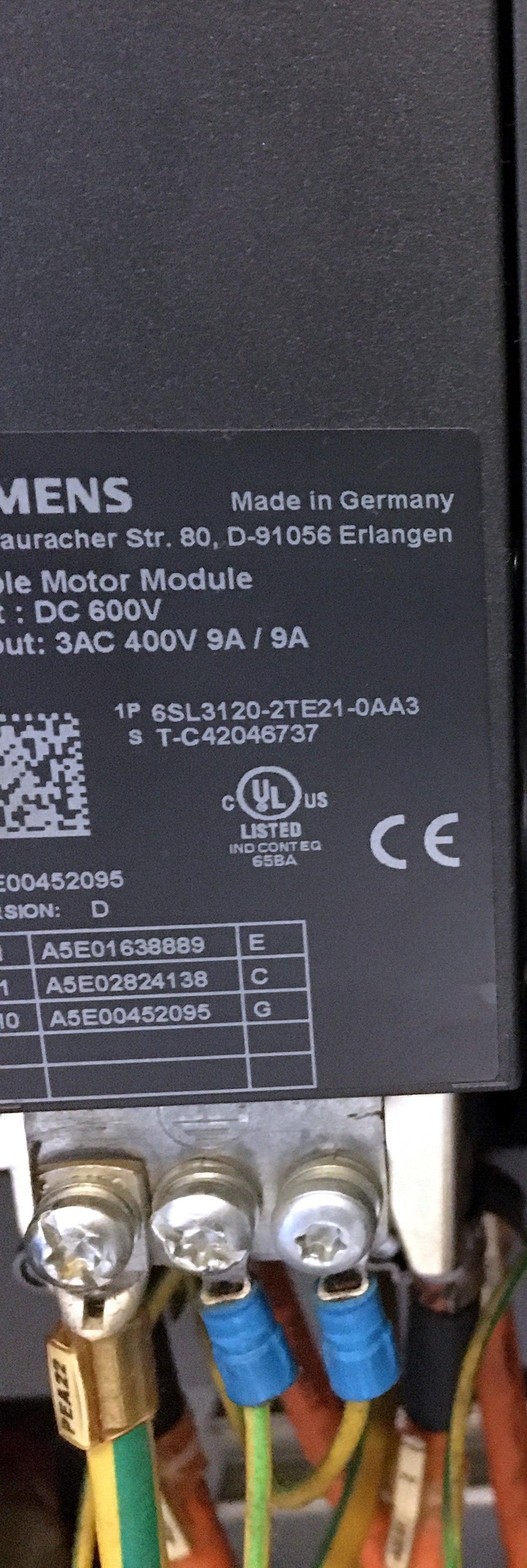 6SL3120-2TE21-0AA3, Sinamics S120, two-motor drive module, 2x9A