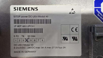 6EP1931-2FC01, Sitop Power DC-USV-Modul 40, Netzteil