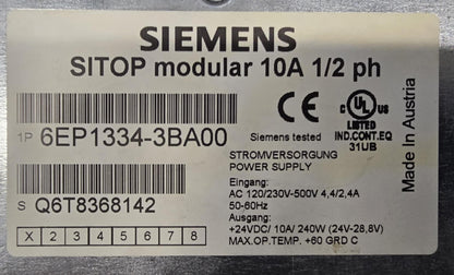 6EP1334-3BA00, Siemens Sitop Modular power supply, 24V/10A