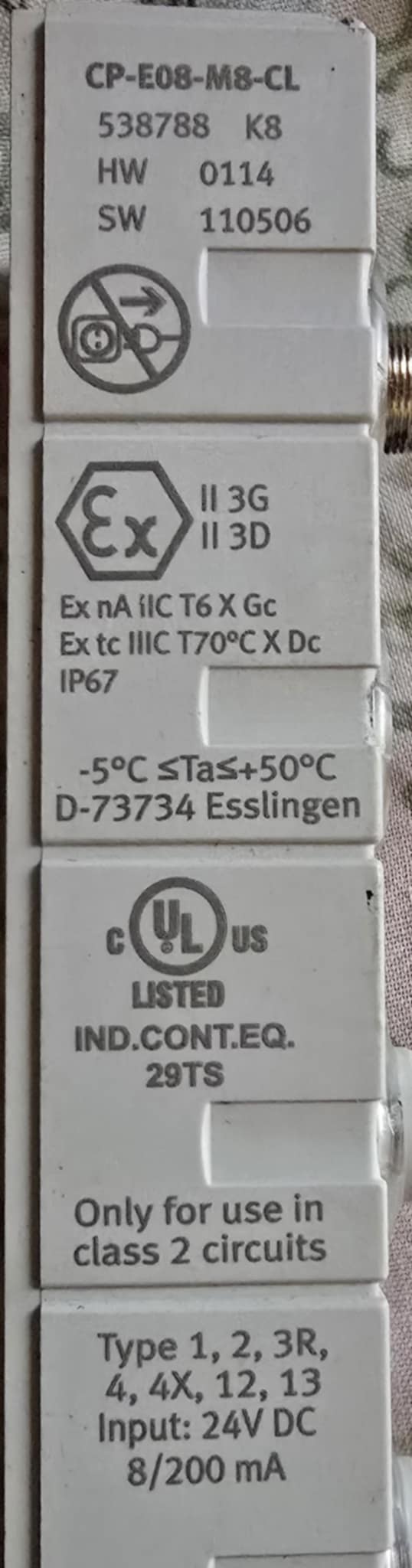 CP-E08-M8-CL, 538788, input/output module, Festo