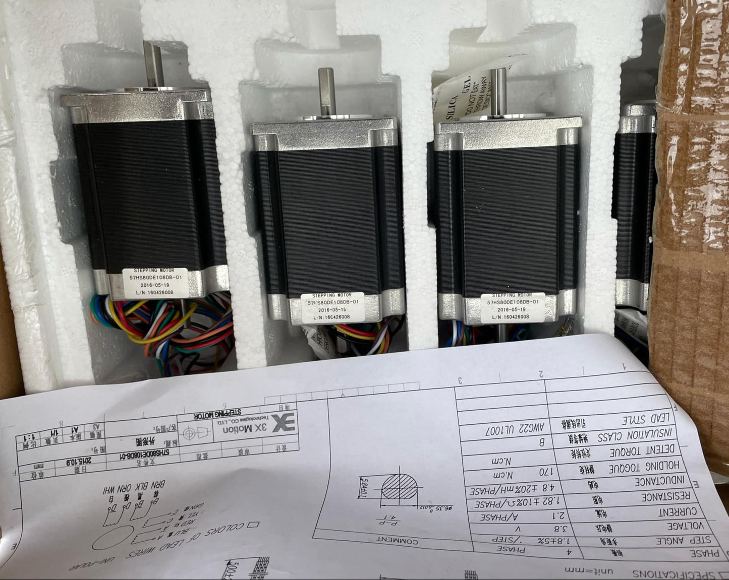57HS80DE108DB-01, 3X Technologies CO., Ltd. Schrittmotor