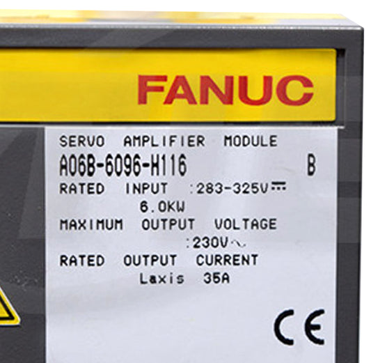 A06B-6096-H116, servo amplifier module, 35A, Alpha, Fanuc