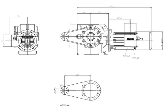 2KJ3604-6CE23-4DK2-Z, kúpkerekes, hajtóműves motor, 0.37kW, Innomotics