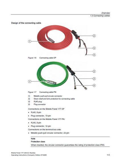 6XV1440-4BN10, csatlakozókábel, Mobil Panel PN-hez (PROFINET), Siemens