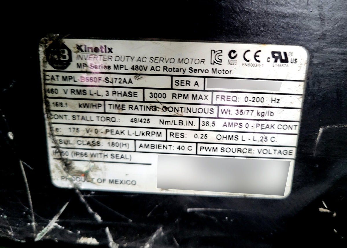 MPL-B660F-SJ72AA, 6,15 kW, servomotor Allen-Bradley