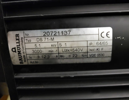 DS71-M, 5.1kW, szervo motor, Baumüller
