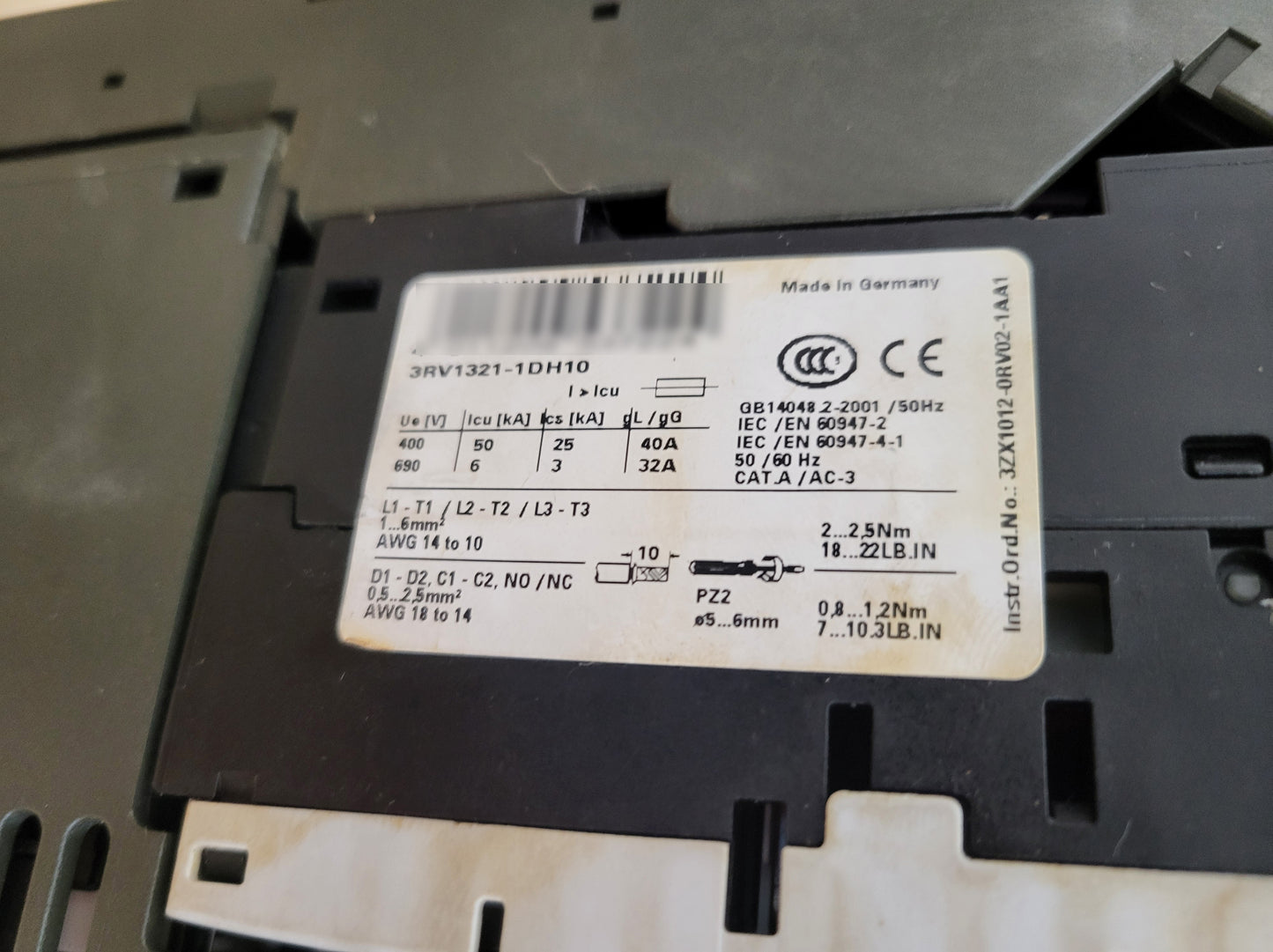 3RK1301-0AB13-0AA2, direkt-motorindító modul (DOL-starter), 0.3...3A, Siemens