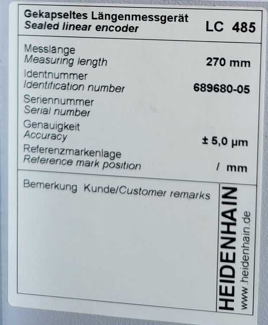 689680-05, LC485, Heidenhain absolute linear encoder