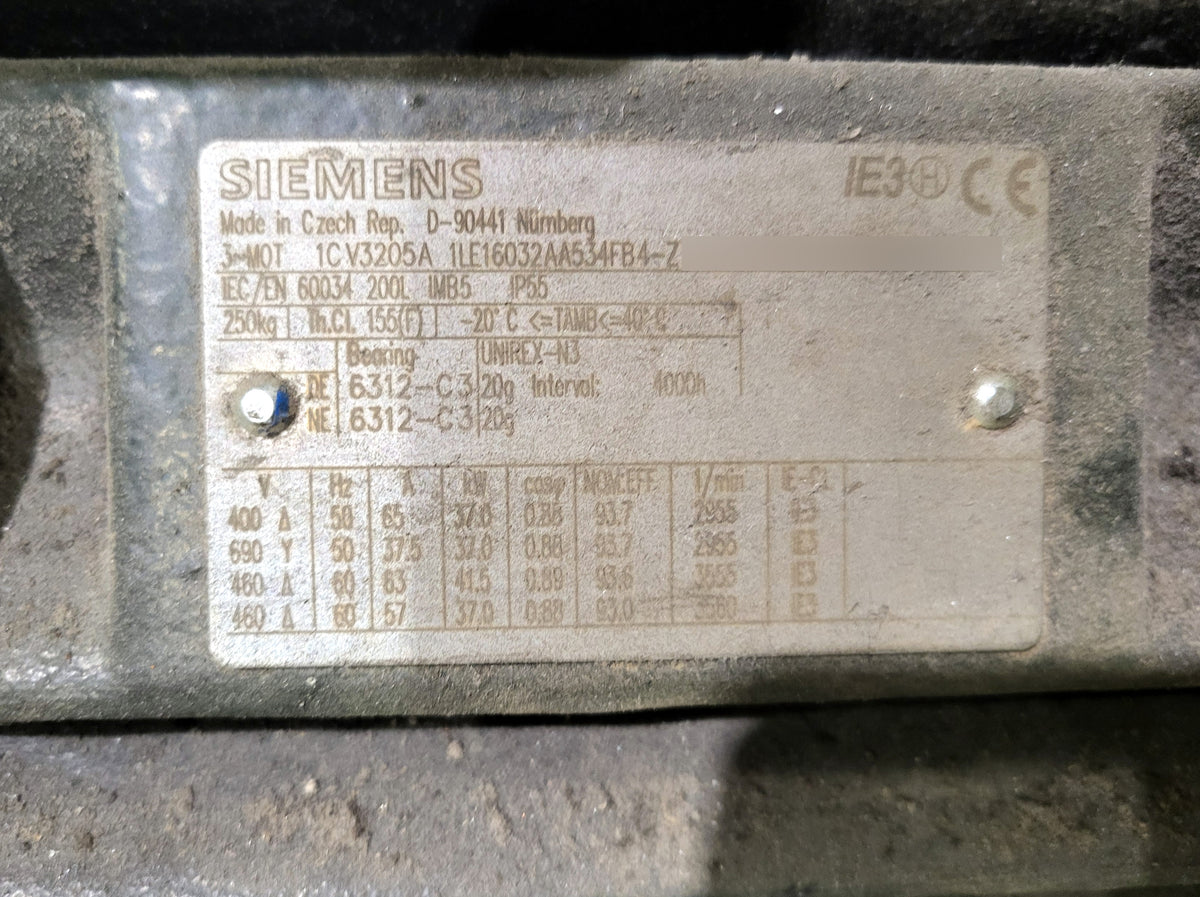1LE1603-2AA53-4FB4-Z, SIMOTICS SD, háromfázisú aszinkronmotor, 37kW, Siemens