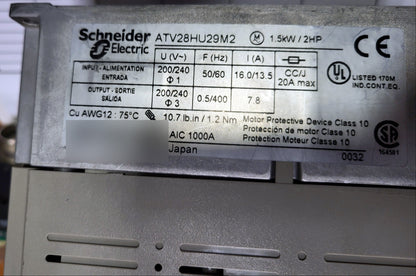 ATV28HU29M2, frekvenciaváltó, Altivar 28, 7.8A, Schneider Electric