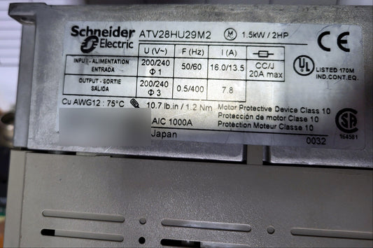 ATV28HU29M2, frekvenciaváltó, Altivar 28, 7.8A, Schneider Electric