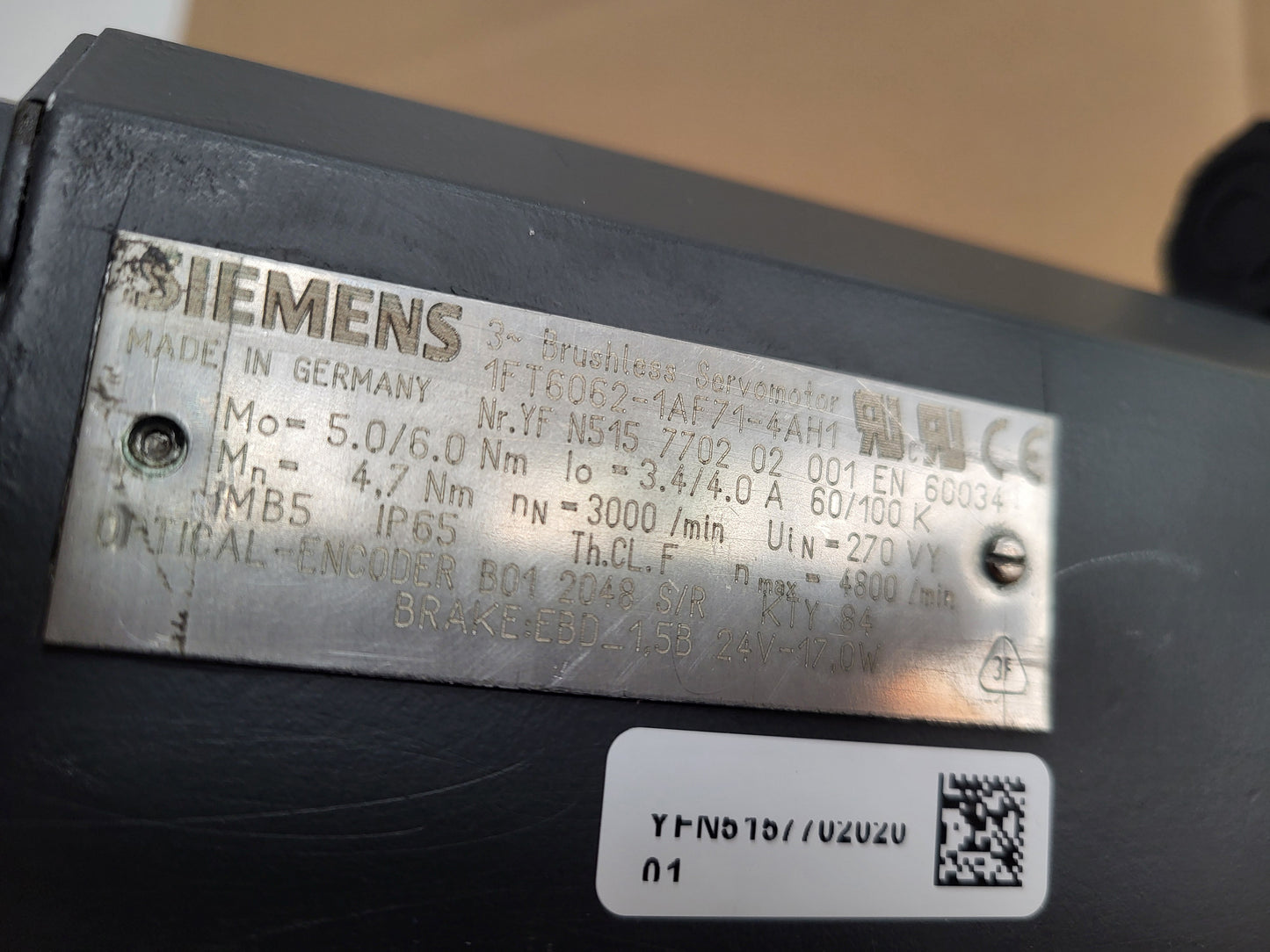 1FT6062-1AF71-4AH1, 1.5kW, SIMOTICS S szinkron szervo motor, Siemens