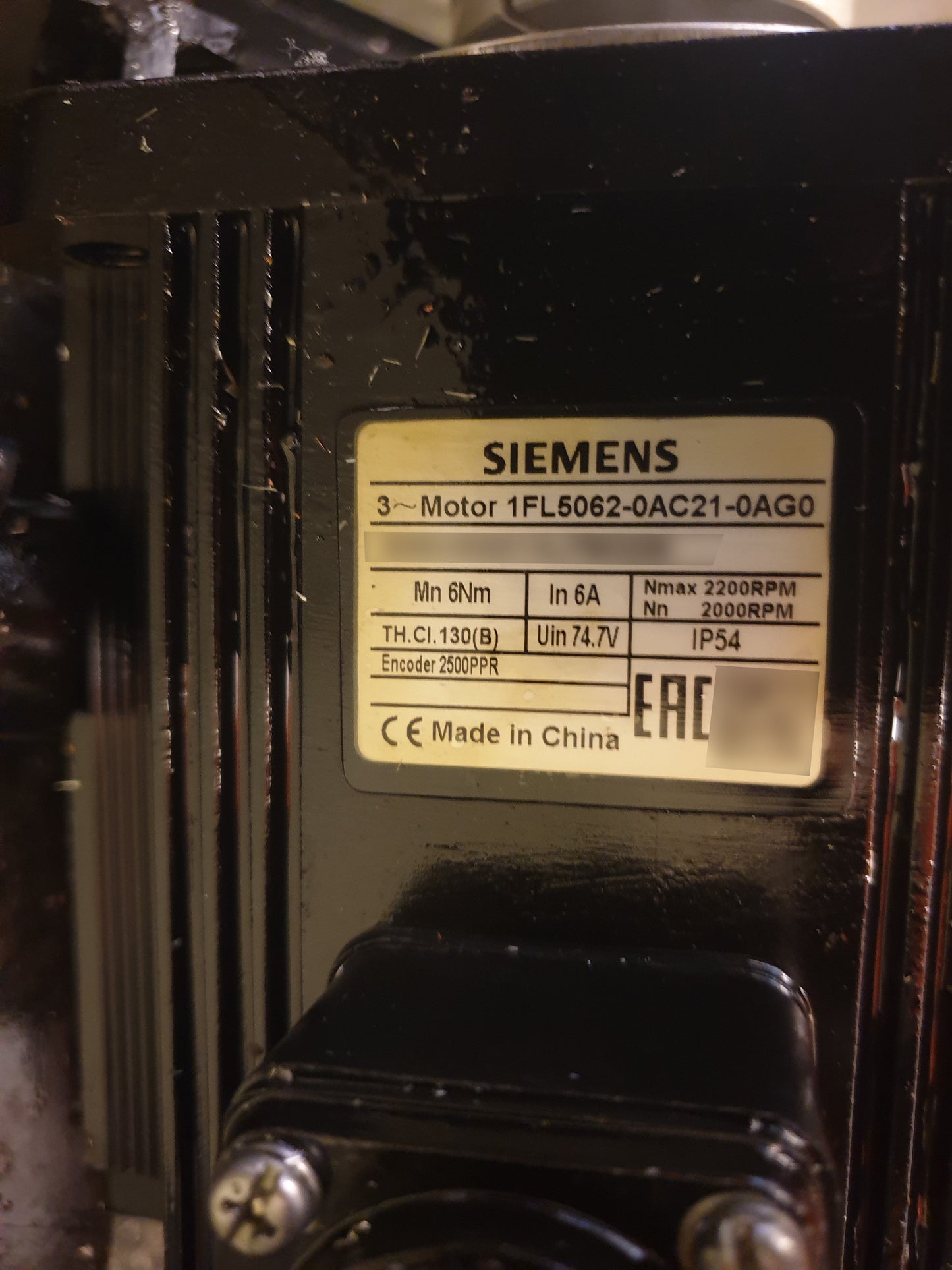 1FL5062-0AC21-0AG0, SIMOTICS S-1FL5, AC servo motor, 1.2kW, Siemens