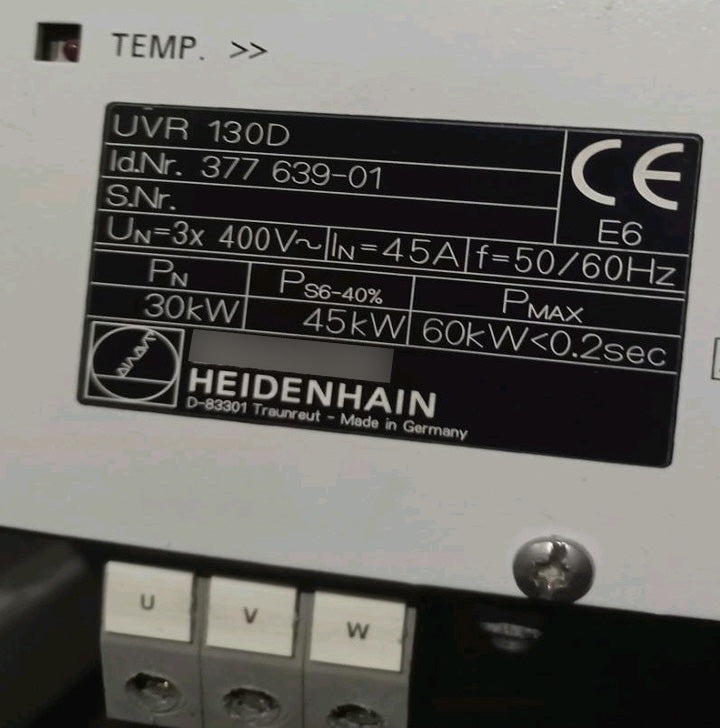 1095626-01, UVR130D, 45A, 30kW, Inverter-Leistungsmodul, Heidenhain