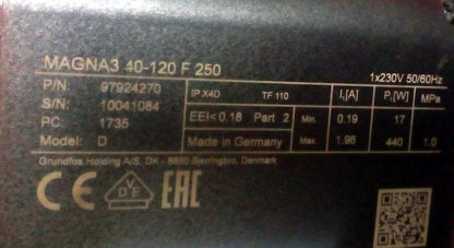MAGNA3 40-120 F 250, Grundfos, keringető szivattyú