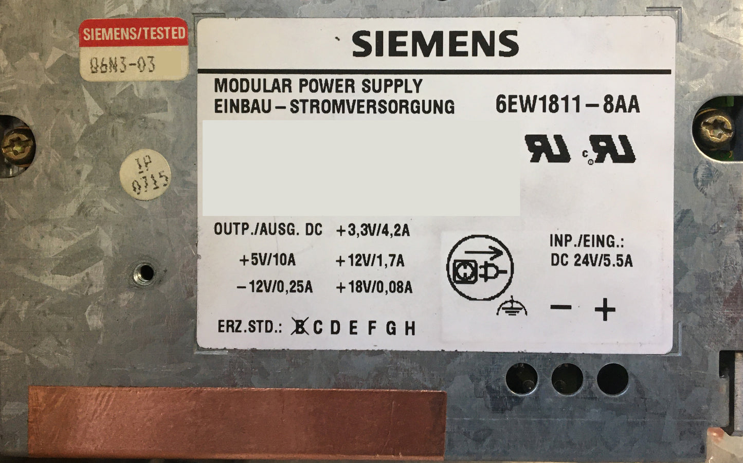 6EW1811-8AA, modulares Netzteil, 85W