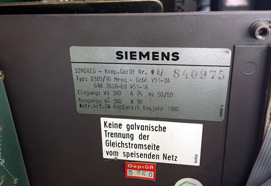 6RA2628-6DV51-1A, 90A, Simoreg converter