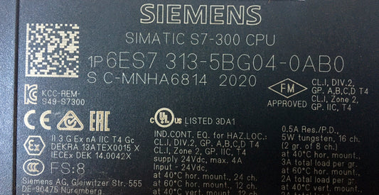 6ES7313-5BG04-0AB0, Simatic S7-300 CPU-Modul, Serie 313