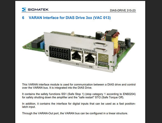 VAC013, 16-059-013, kommunikációs/interfész kártya, Varan