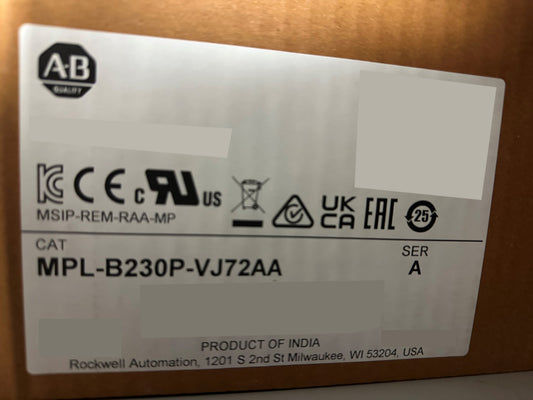 MPL-B230P-VJ72AA, AC-szervo motor, 0.86kW, Allen-Bradley