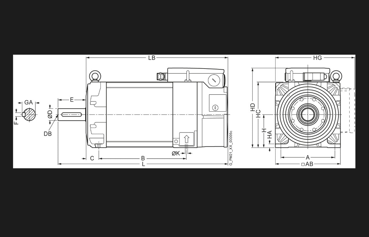 1PH8137-1DF12-0CA1, kompakt aszinkron főmotor, (IM B5), 22-30kW, Simotics M, Siemens