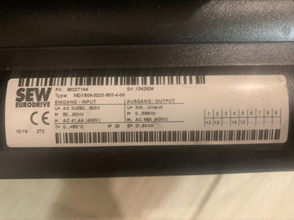 MDX61B-00/0T Steuerungshauptmodul, mit MDX61B0220-503-4-0T Steuerungseinheit, mit MDX60A0220-503-4-00 Umrichter: SEW Movidrive, 31,9 kVA, 46 A, 22 kW