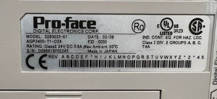 AGP3400-T1-D24, hmi modul, Pro-face