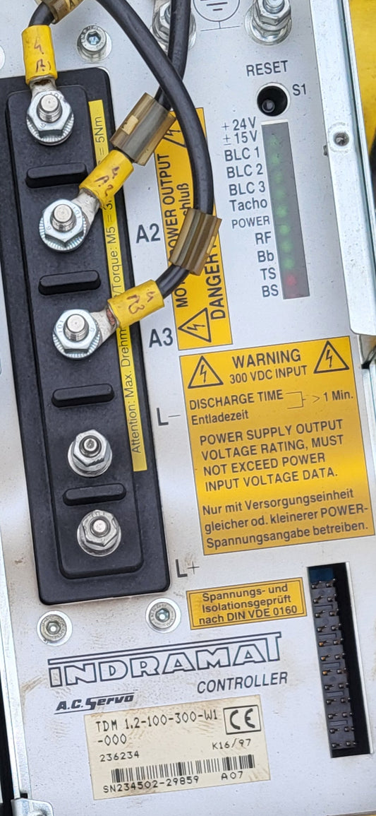 TDM1.2-100-300-W1-000, ac-szervo hajtás, 100A, Rexroth Indramat