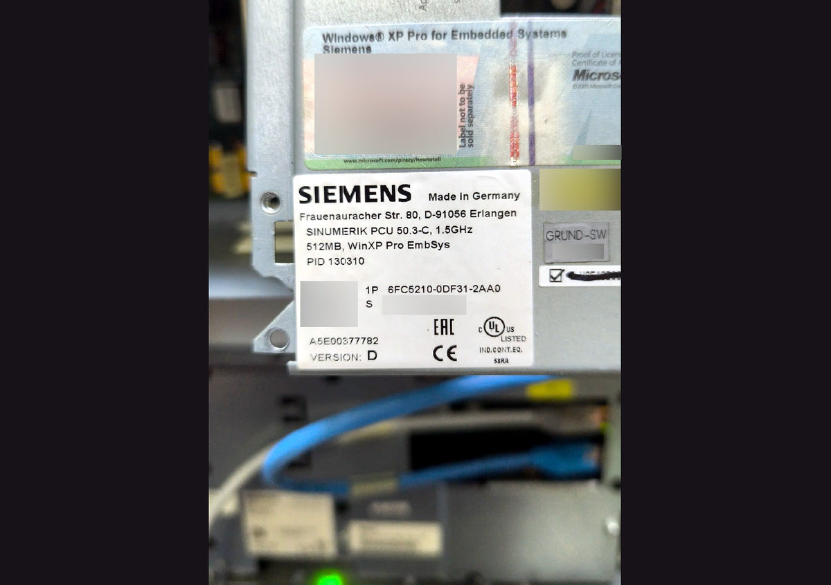 6FC5210-0DF31-2AA0, Siemens, Sinumerik PCU 50.3-C ipari számítógép, 1.5 GHz, 512 MB