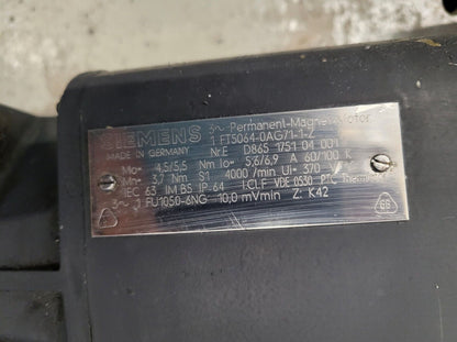 1FT5064-0AG71-1-Z, Siemens, 3-phase, permanent-magnet motor, 3.7Nm