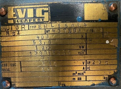 EHL160L4, EVIG, 18.5kW, 53.6A, 137Nm főmotor